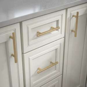 "Modern kitchen with updated cabinet handles and light fixtures, showcasing 10 Smart Modular Kitchen Design Ideas on a Budget."